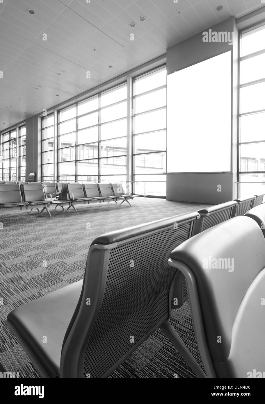 Bench in the shanghai pudong airport.interior of the airport. Stock Photo