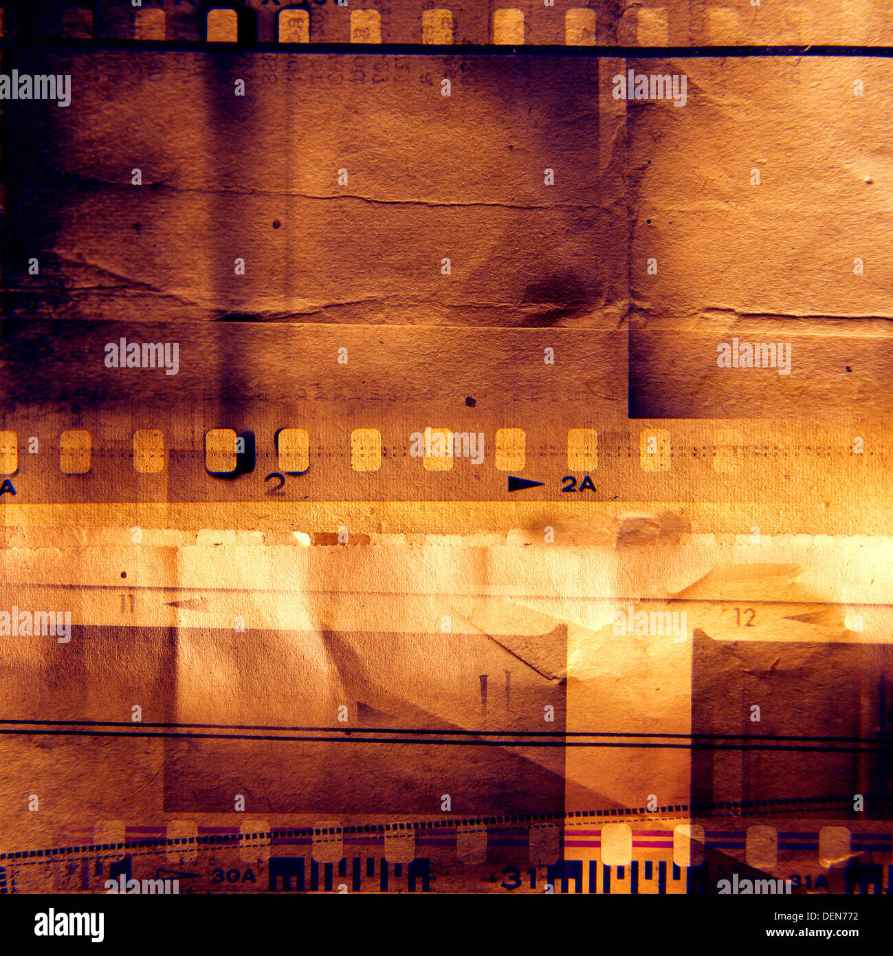 Film strips and grunge paper Stock Photo