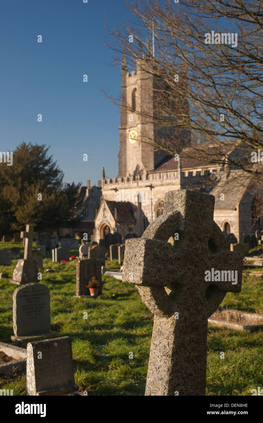 Churchyard at Unesco World Heritage Site of Avebury, Wiltshire, South England Stock Photo