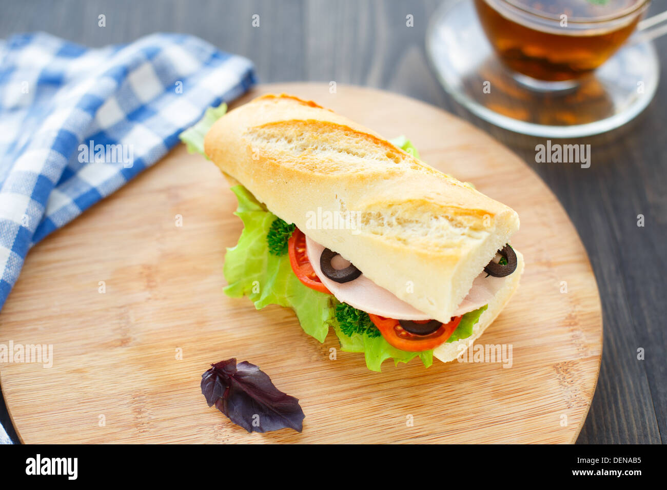 Baguettes filled with ham and vegetables Stock Photo Alamy