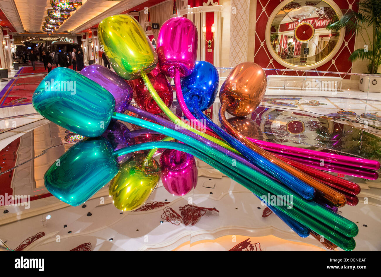 The Jeff Koons Tulips Sculpture display at the Wynn Hotel in Las Vegas