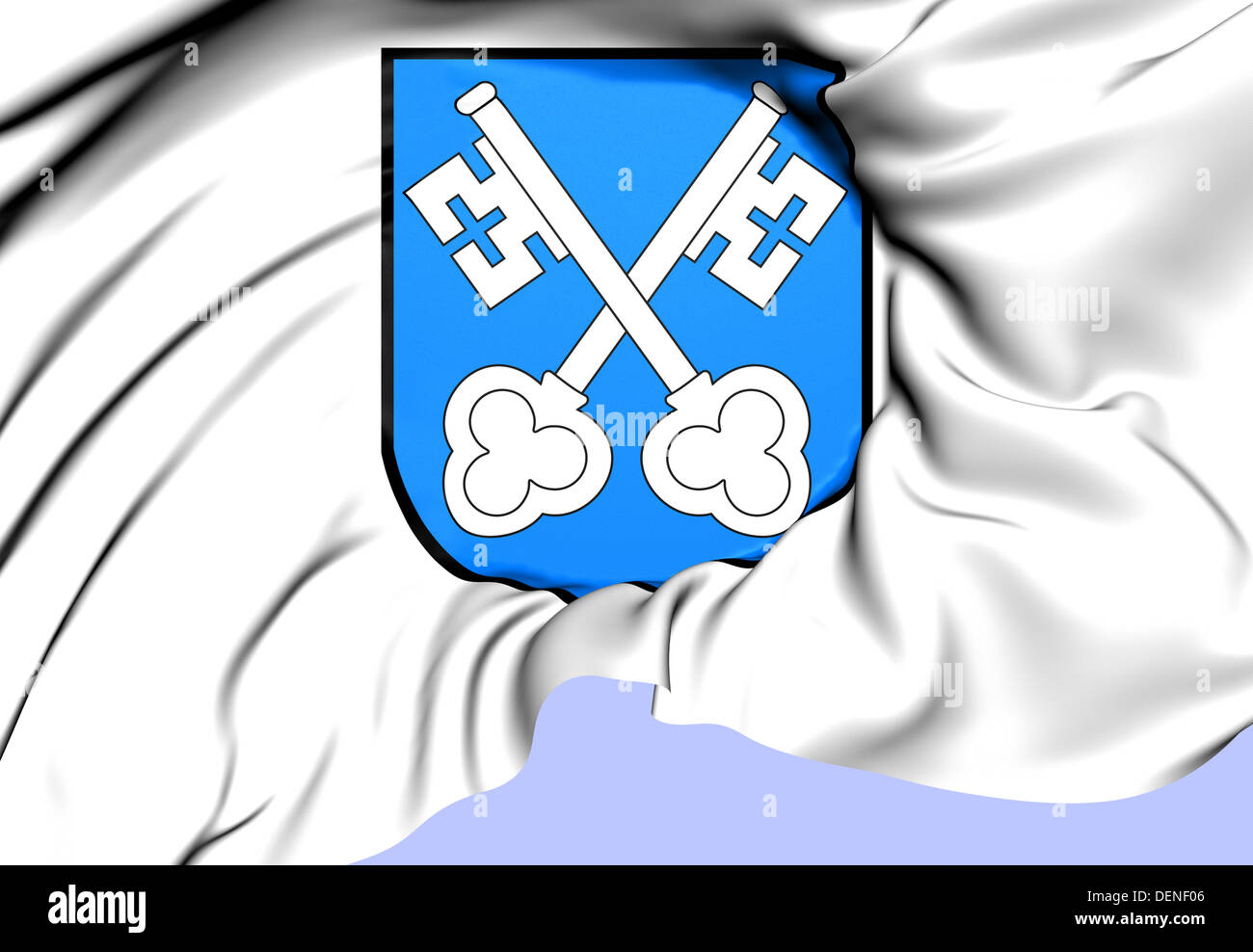 Zumikon Coat of Arms, Switzerland. Close Up. Stock Photo