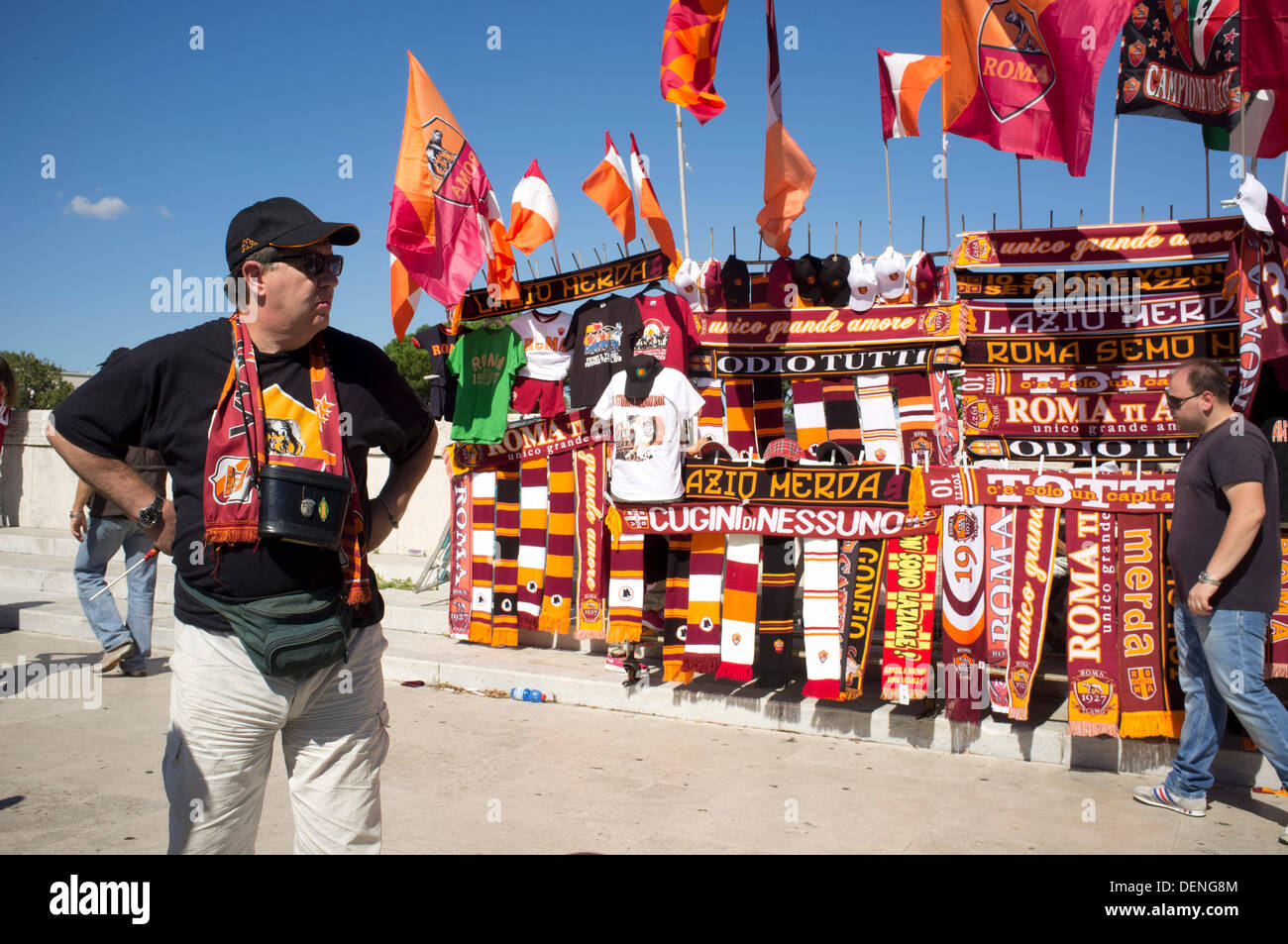Rome Italy. 22nd Sep, 2013. Fans start to gather for the local derby match at the olympic stadium in Rome between AS Roma and Lazio football clubs which is traditionally one the fiercest sporting rivalries in Italian football Credit:  amer ghazzal/Alamy Live News Stock Photo