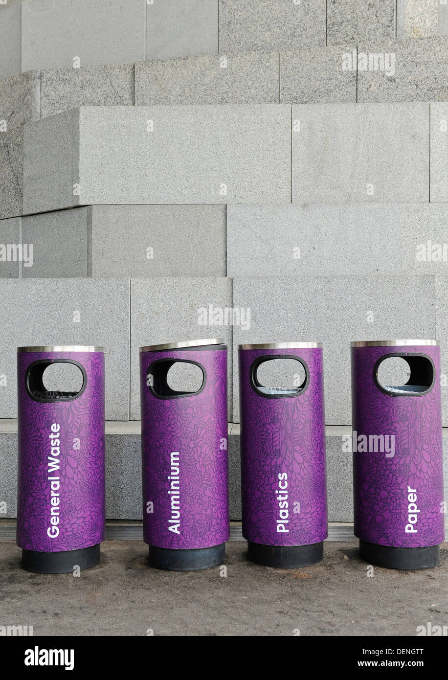 Waste bins for different type of waste Stock Photo Alamy
