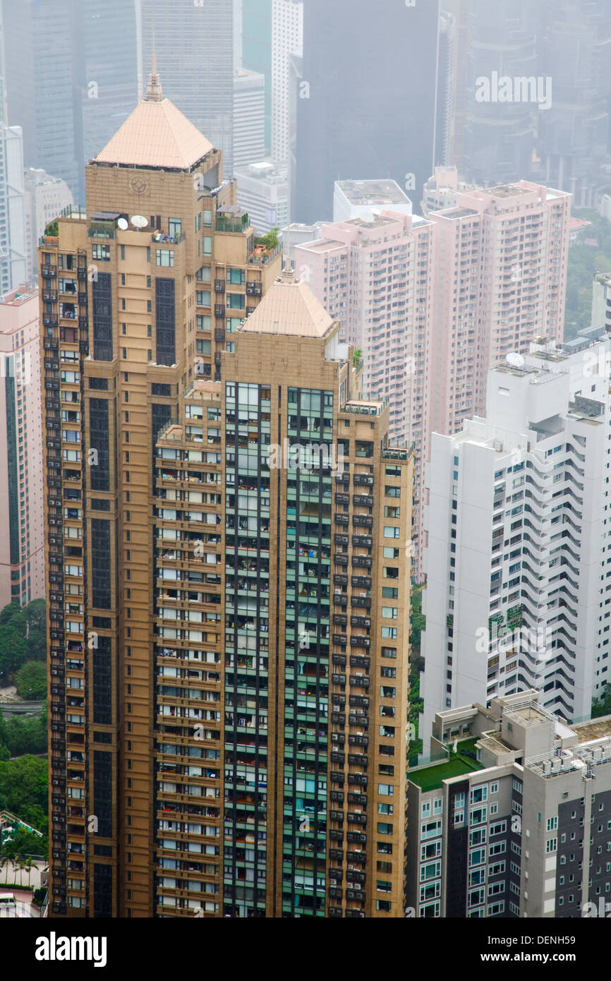 Dense high rise housing, Hong Kong Stock Photo