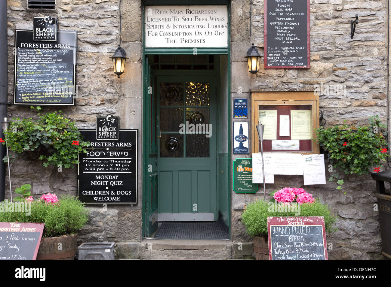 Traditional village pub in Grassington, Yorkshire Dales National Stock