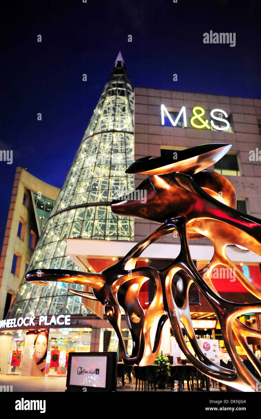 Singapore Orchard Road - Marks & Spencer at Wheelock Place Stock Photo