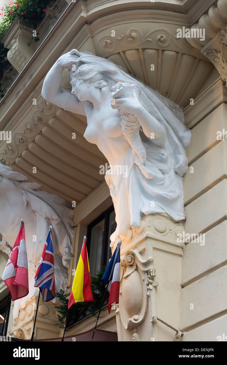 sculpture of a building in Vienna Stock Photo