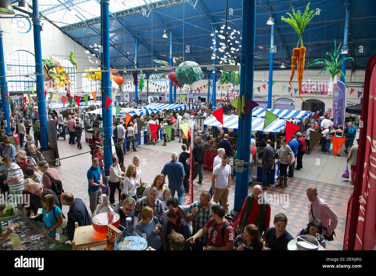 Market Hall at Abergavenny Food Festival Stock Photo