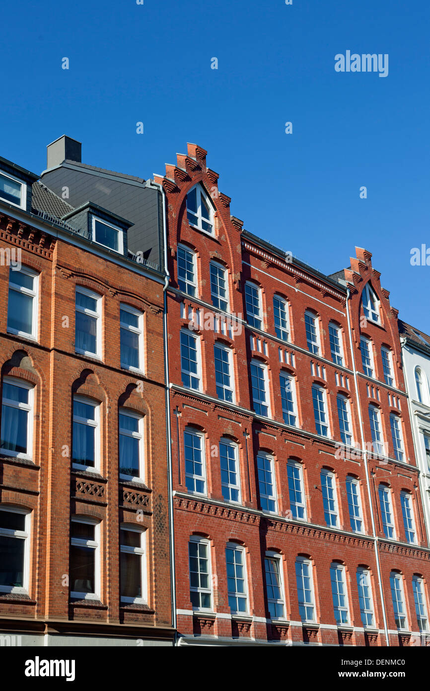 Facade of traditional apartment buildings in Kiel, Germany Stock Photo Alamy
