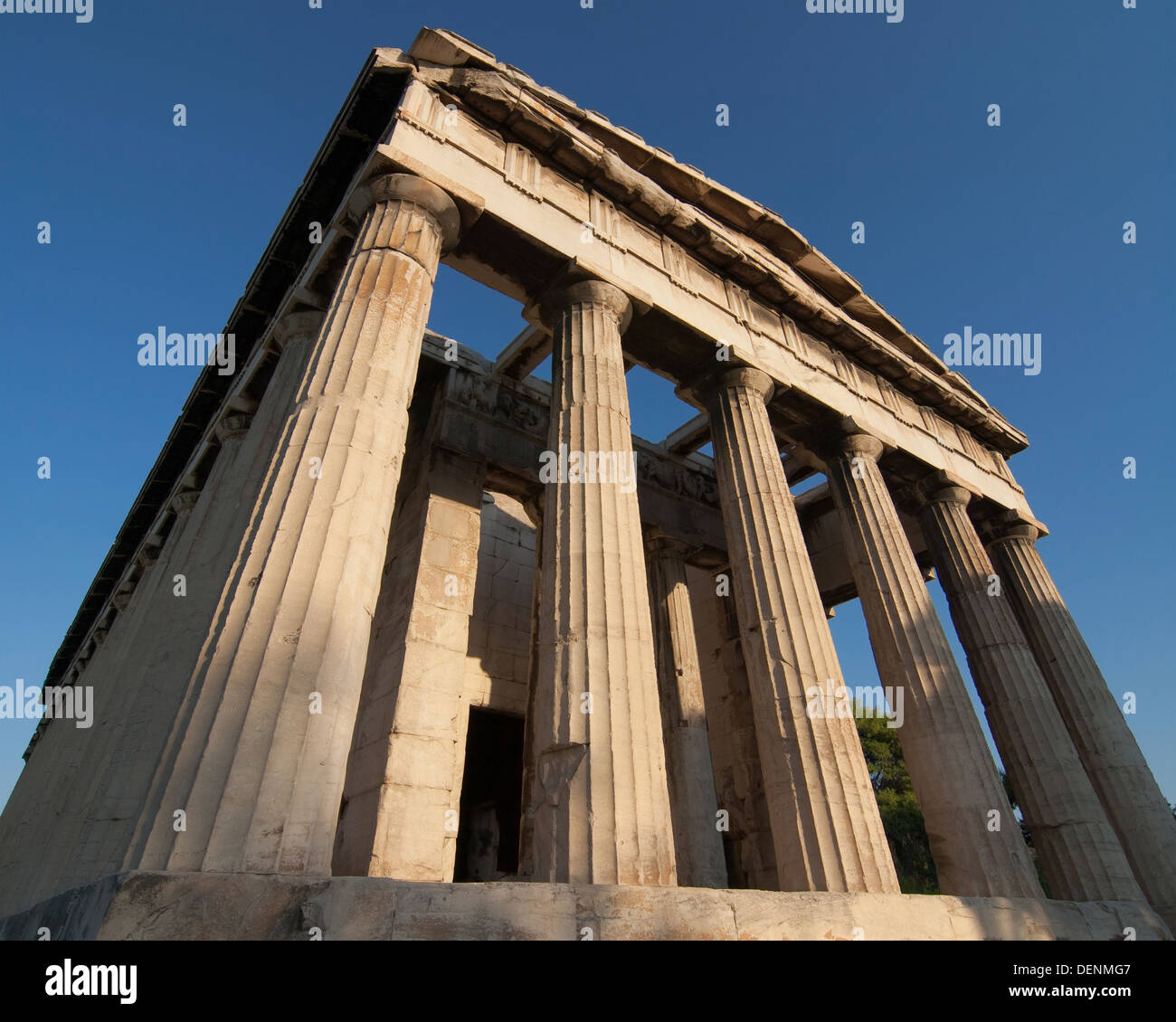 The well-preserved temple of Hephaestus in the Ancient Agora of Athens, Greece. Stock Photo