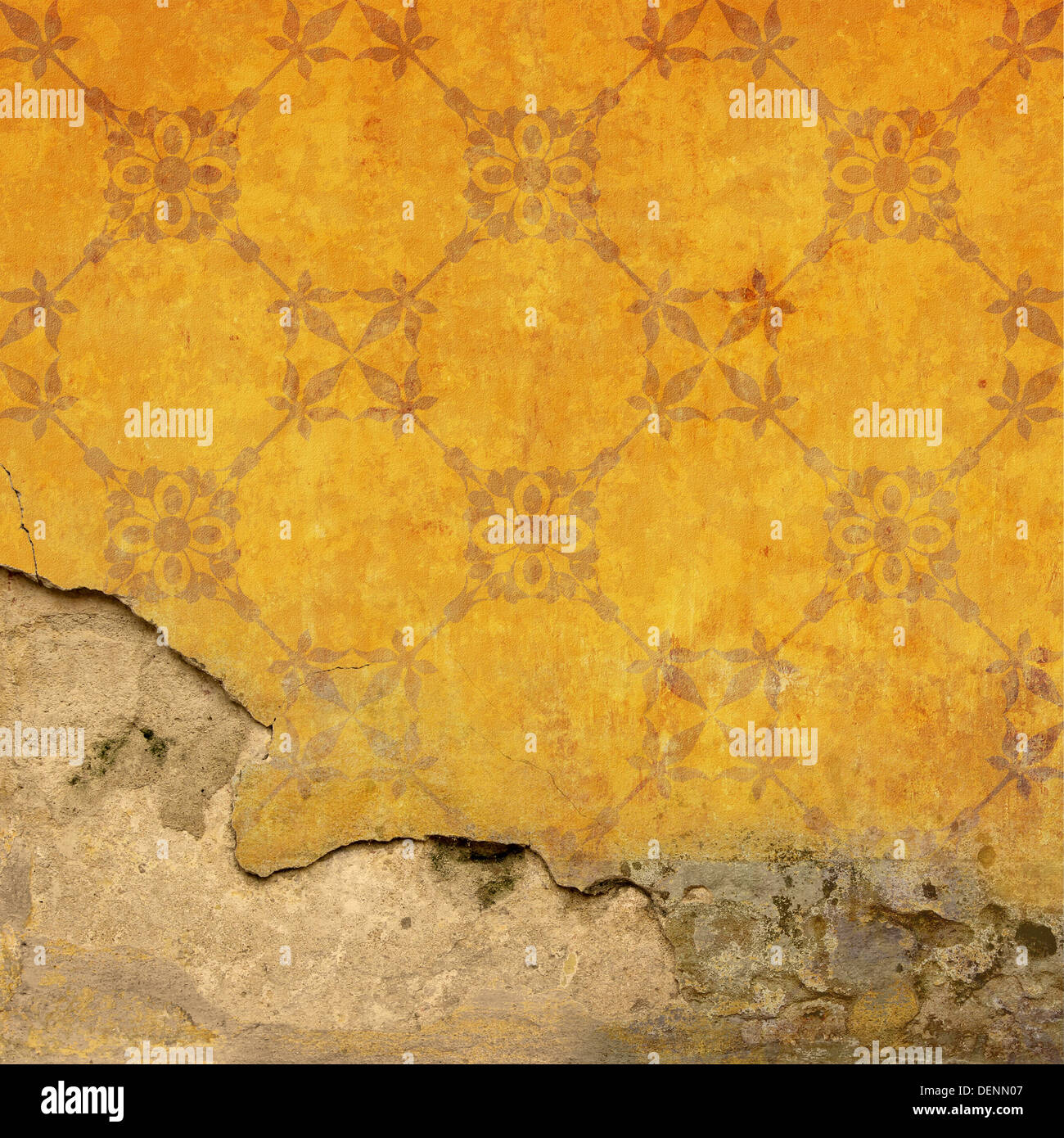An Old Grungy Stone Wall Background with Wallpaper Pattern Stock Photo ...