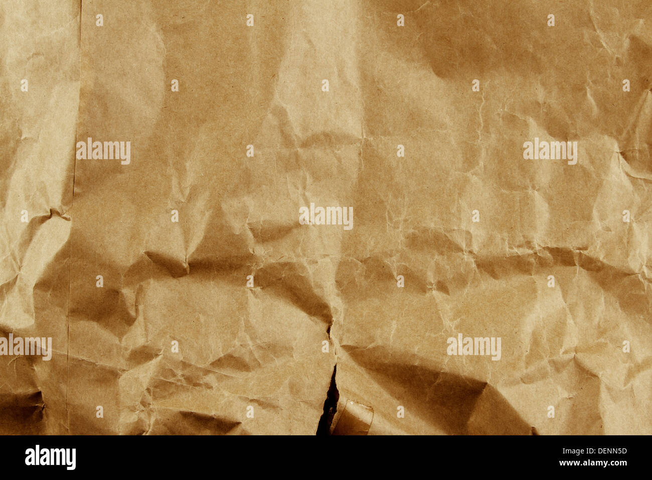 Closeup of brown wrinkled paper texture background Stock Photo