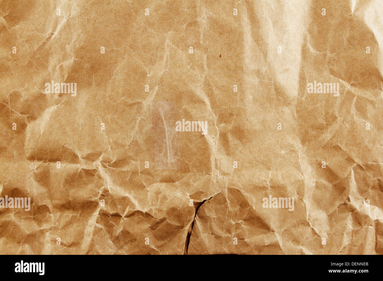 Closeup of brown wrinkled paper texture background Stock Photo