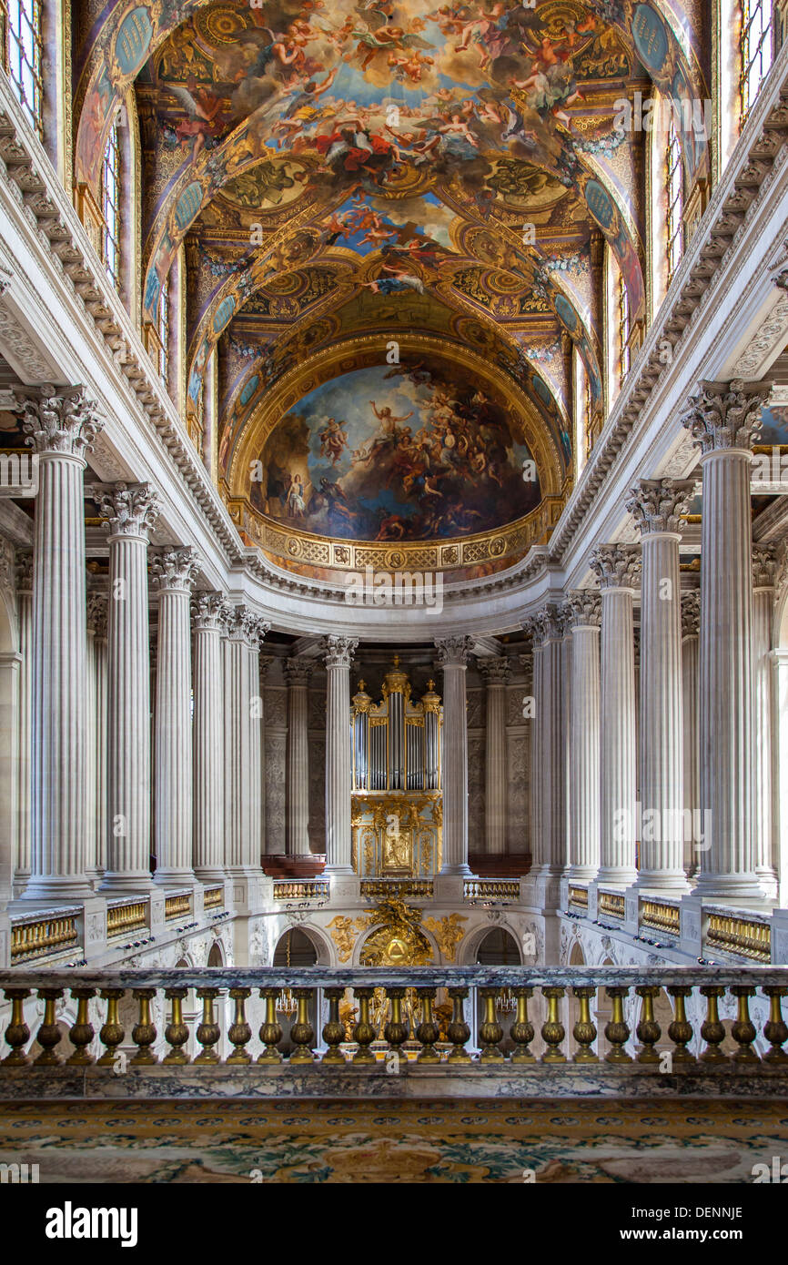 The royal chapel at Chateau de Versailles near Paris France Stock Photo