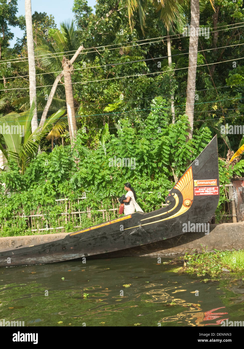 Snake boat and girl Kerala Stock Photo