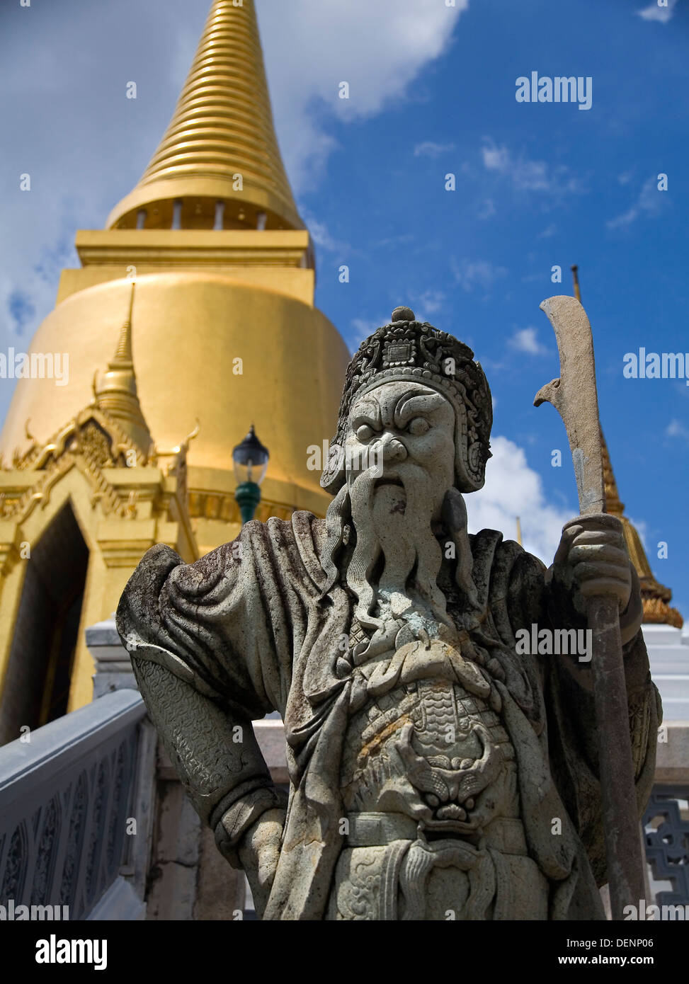 statue. Phra Mondop library. Wat Phra Kaew, or Temple of the Emerald Buddha. Grand Palace. Bangkok, Thailand, Asia. Stock Photo