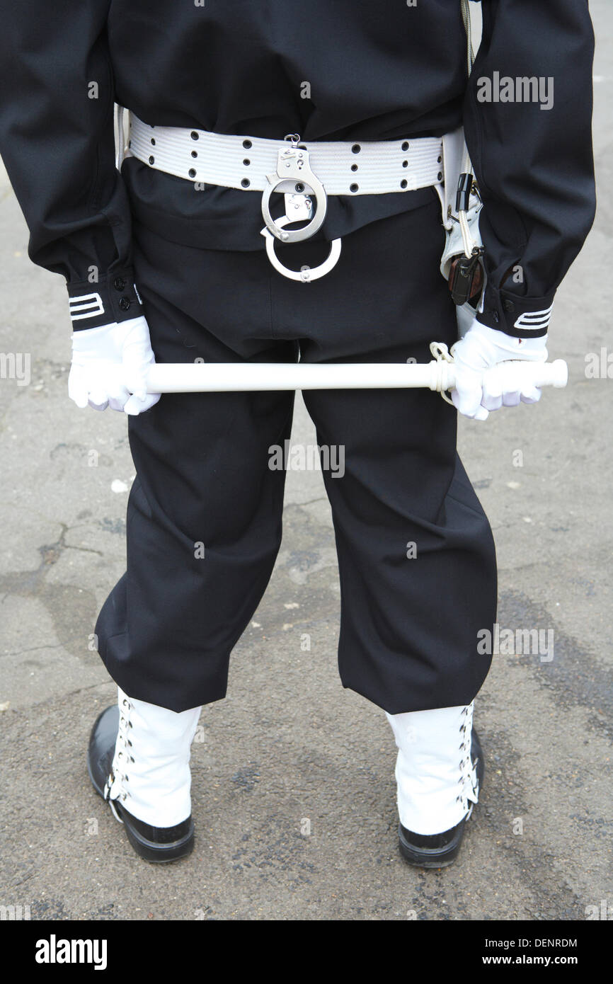 Chatham, UK. 21st Sep, 2013. Salute to the 40's - Britain's 1940's Home Front Event at The Historic Dockyard Chatham. Uniform of an American SP-Shore Patrol police. Credit:  Tony Farrugia/Alamy Live News Stock Photo