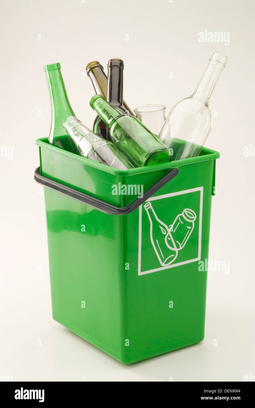 Green recycling bin for glass Stock Photo Alamy