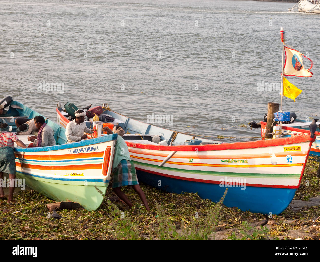 Fishing boats Cochin, India Stock Photo