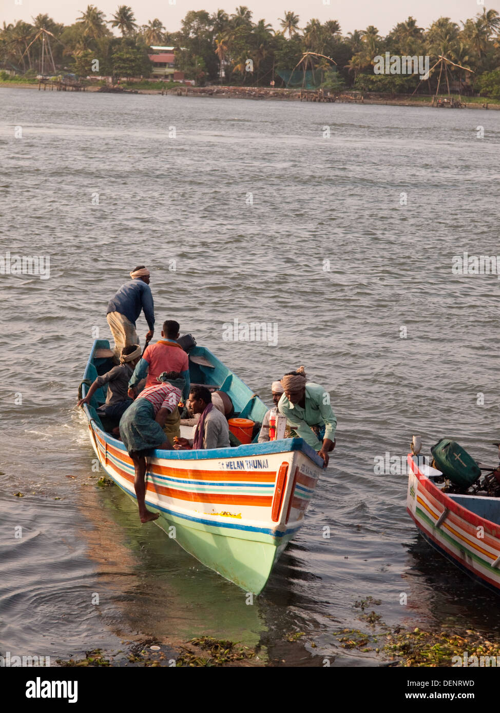Fishing boats Cochin India Stock Photo