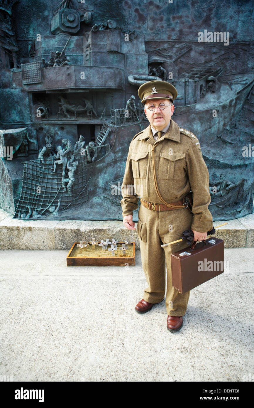 Chatham, UK. 21st Sep, 2013. Salute to the 40's - Britain's 1940's Home Front Event at The Historic Dockyard Chatham. Captain  Mannering is the Home Guard company commander in the BBC sitcom 'Dad's Army' Credit:  Tony Farrugia/Alamy Live News Stock Photo