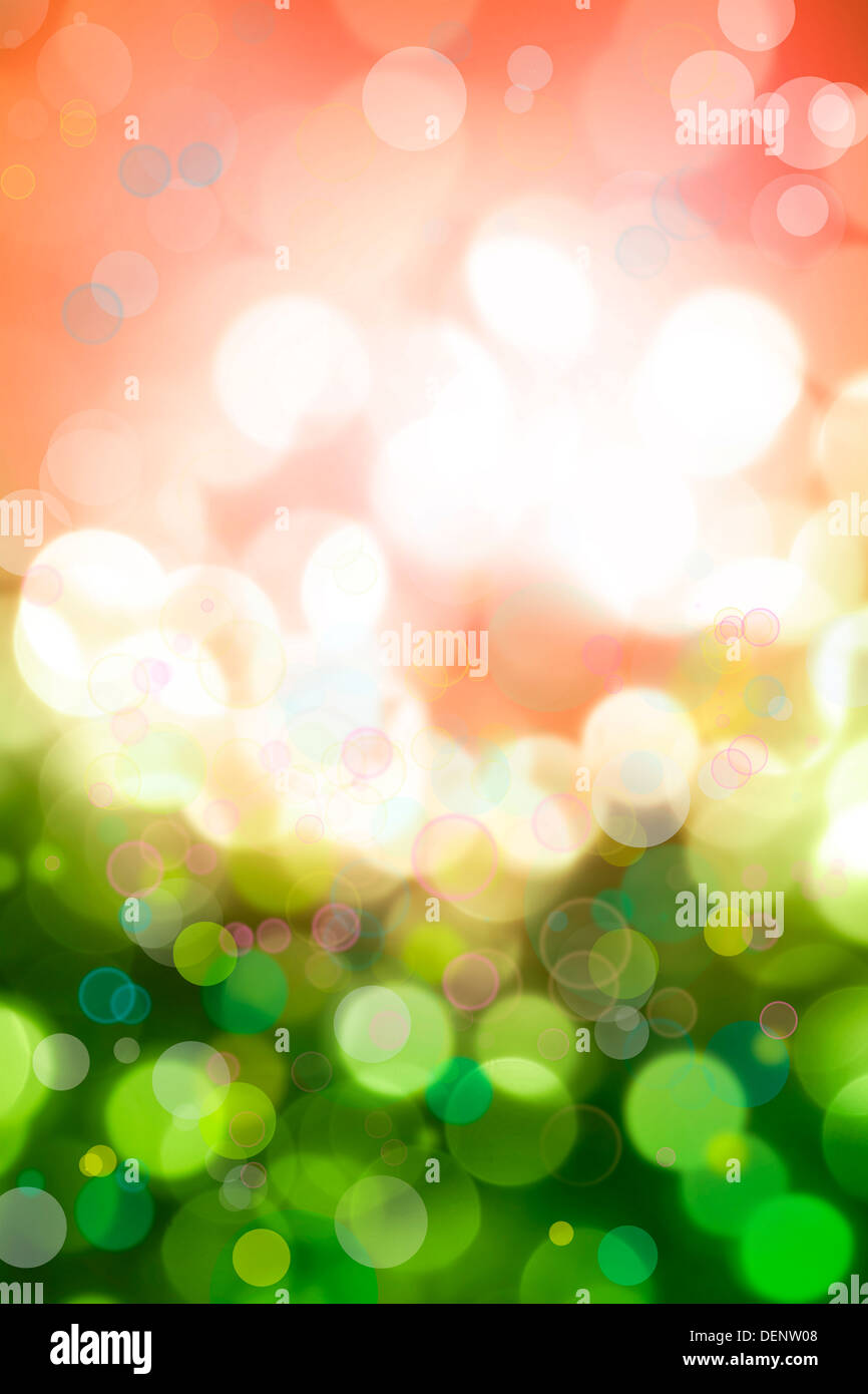 Bright circles of light abstract red green background Stock Photo - Alamy