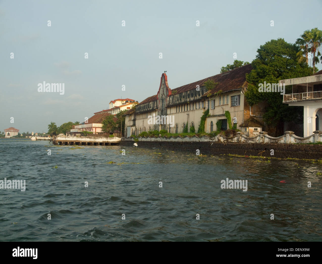 Wharfs river front Fort Cochin Stock Photo