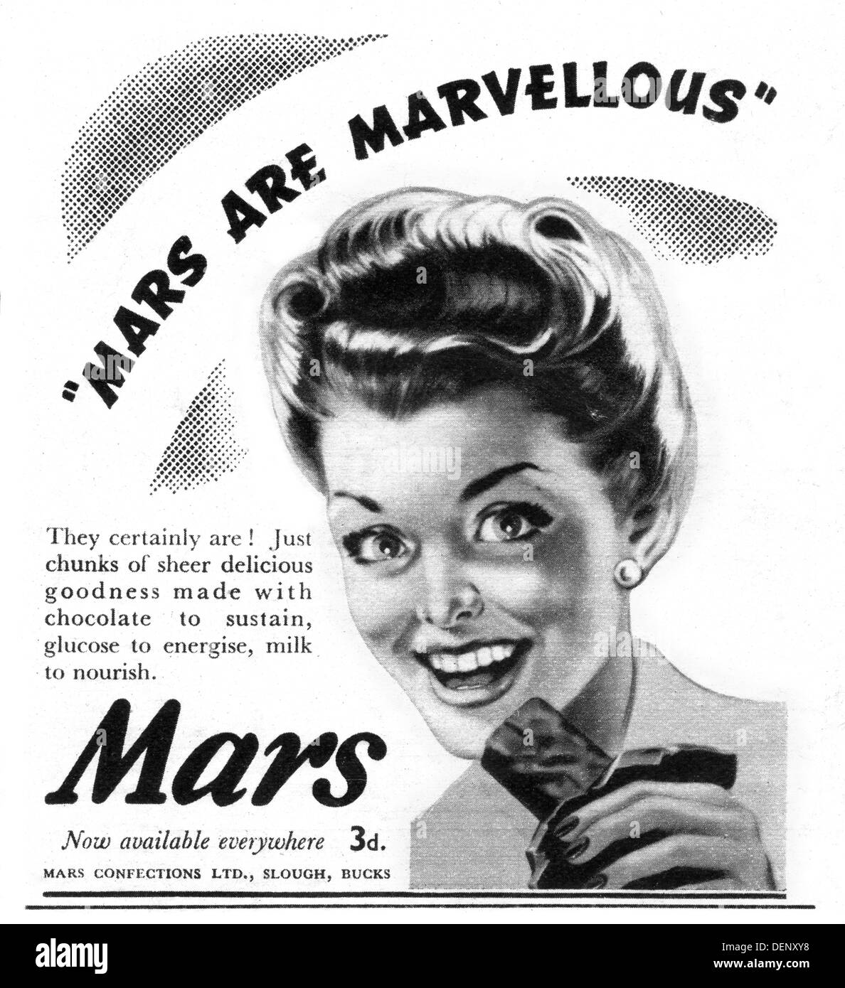 1946 Mars bar advert Stock Photo Alamy