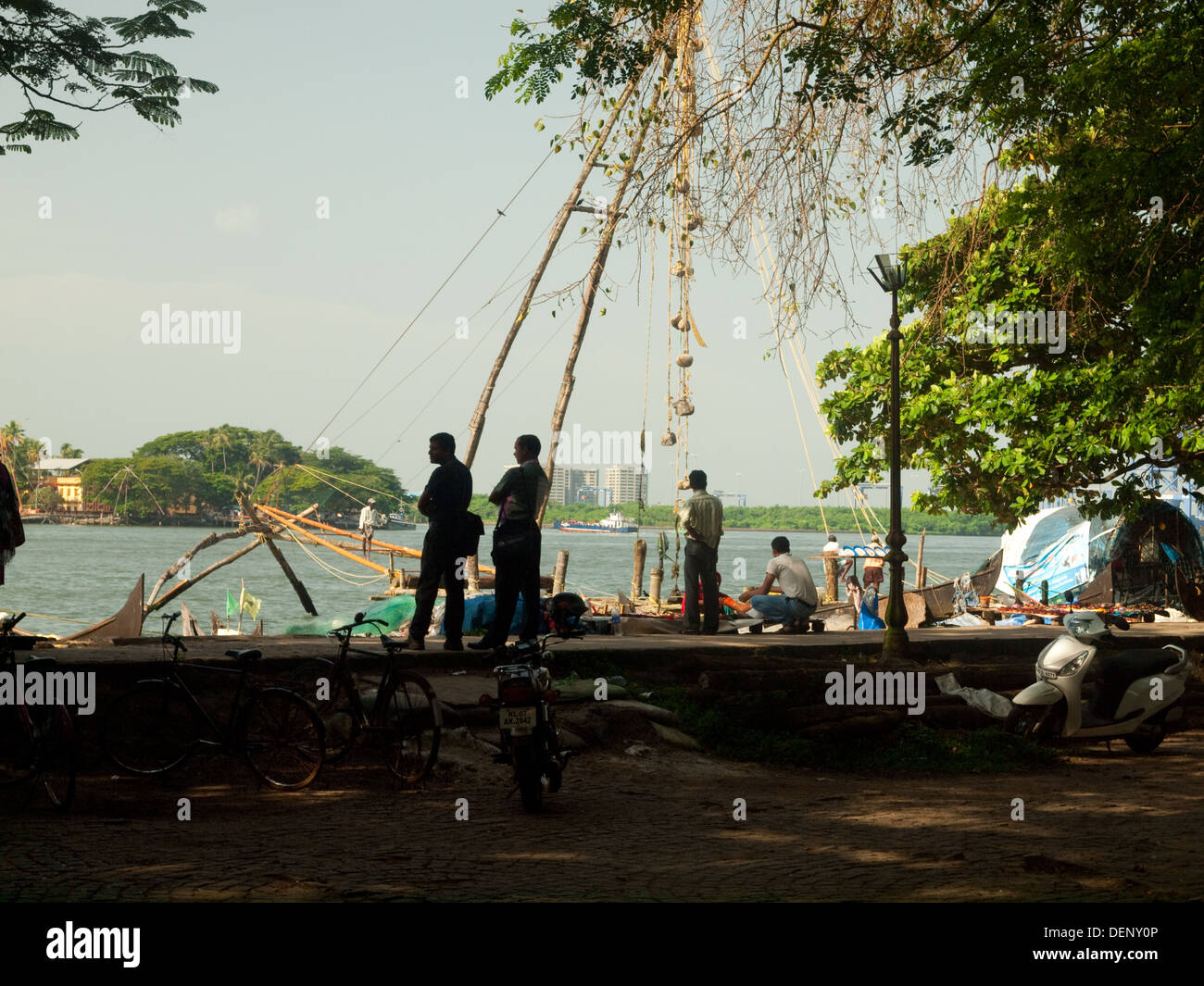 Chinese fishing nets Cochin Stock Photo