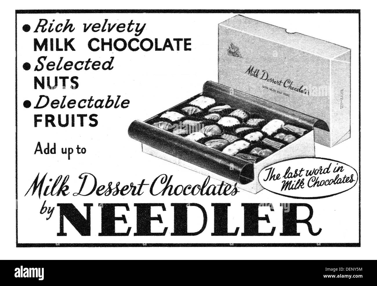 1955 advert for Needler chocolates Stock Photo