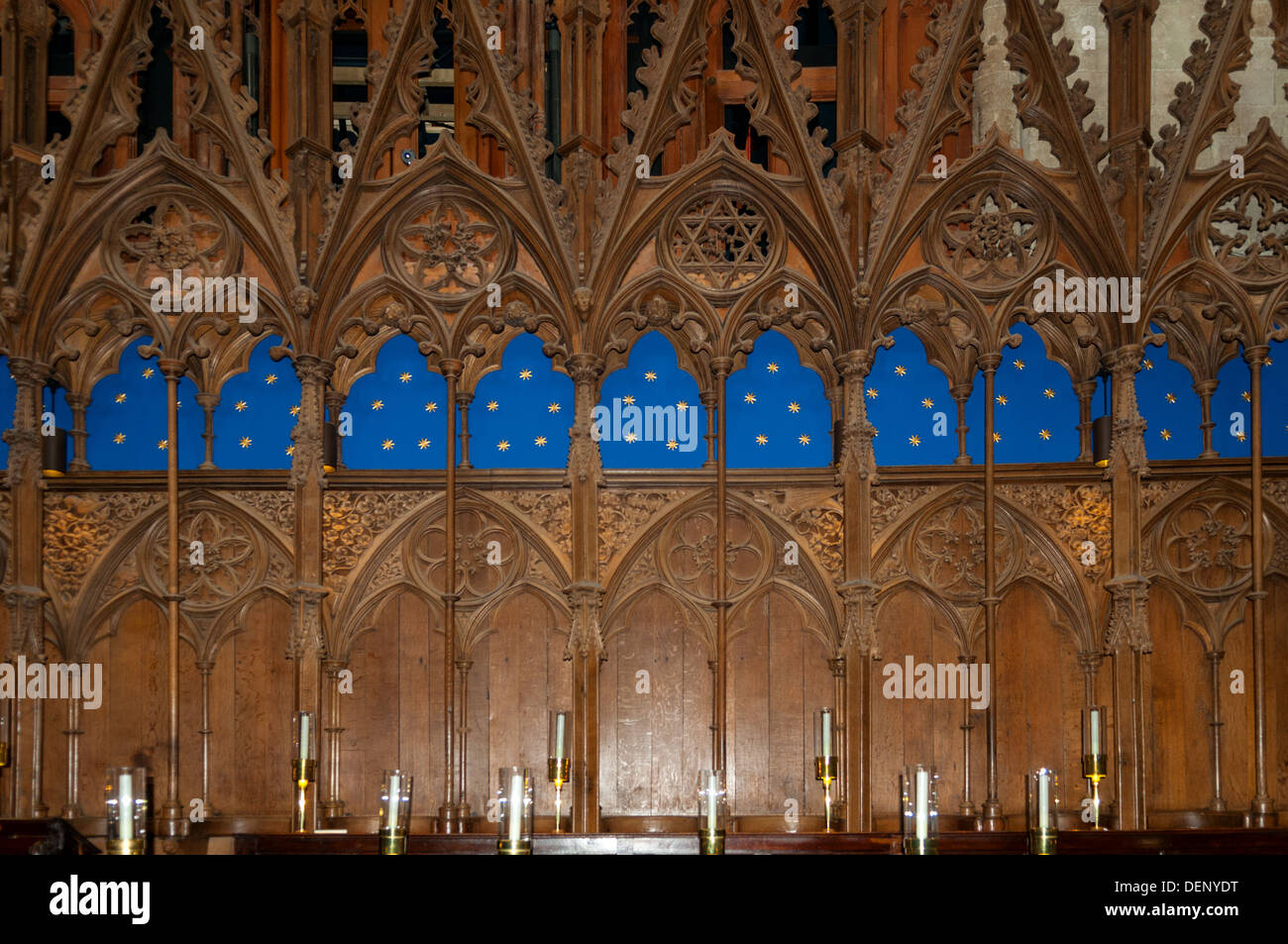Choir Stalls in Winchester Cathedral, Winchester, Hampshire, England Stock Photo