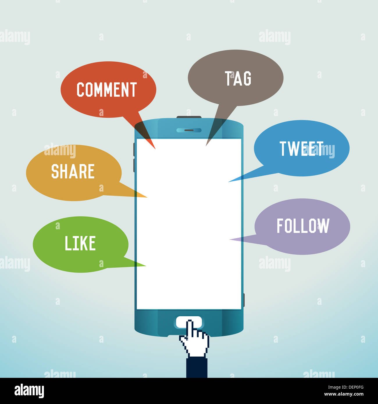 Vector illustration of mobile social media concept Stock Photo Alamy