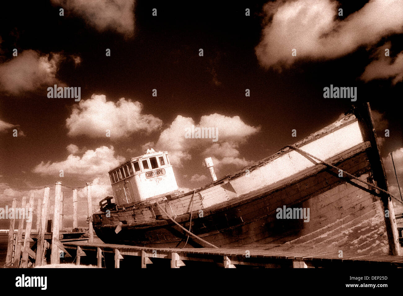 Fishing boat moored on the River Wyre