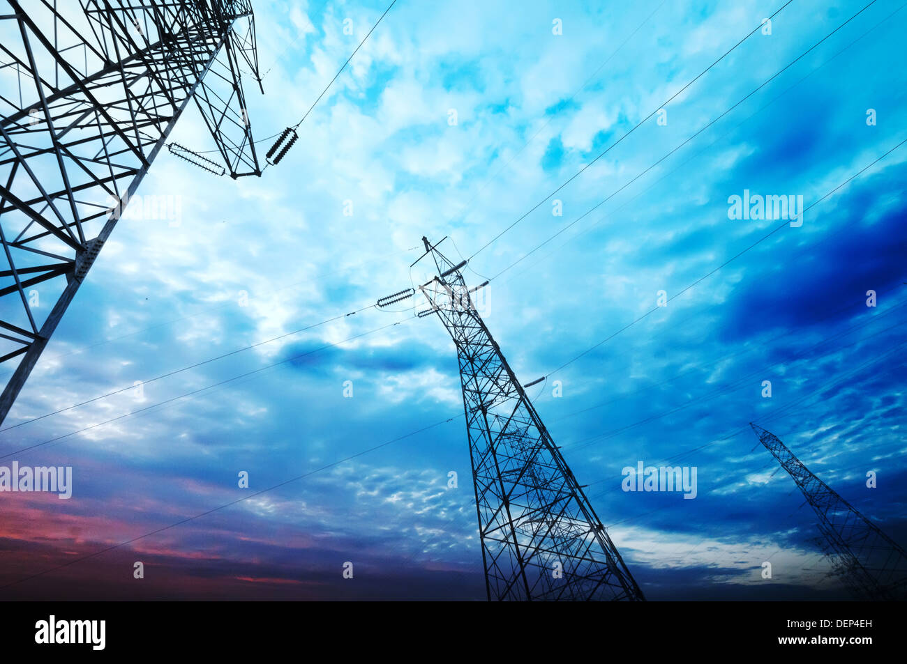 Power tower in the sky background Stock Photo - Alamy
