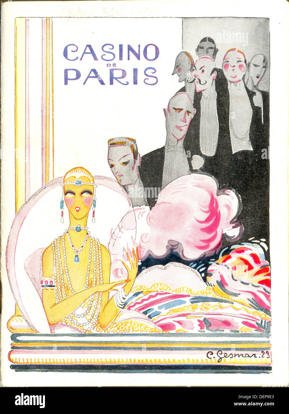 Programme for Casino de Paris 1923 Stock Photo