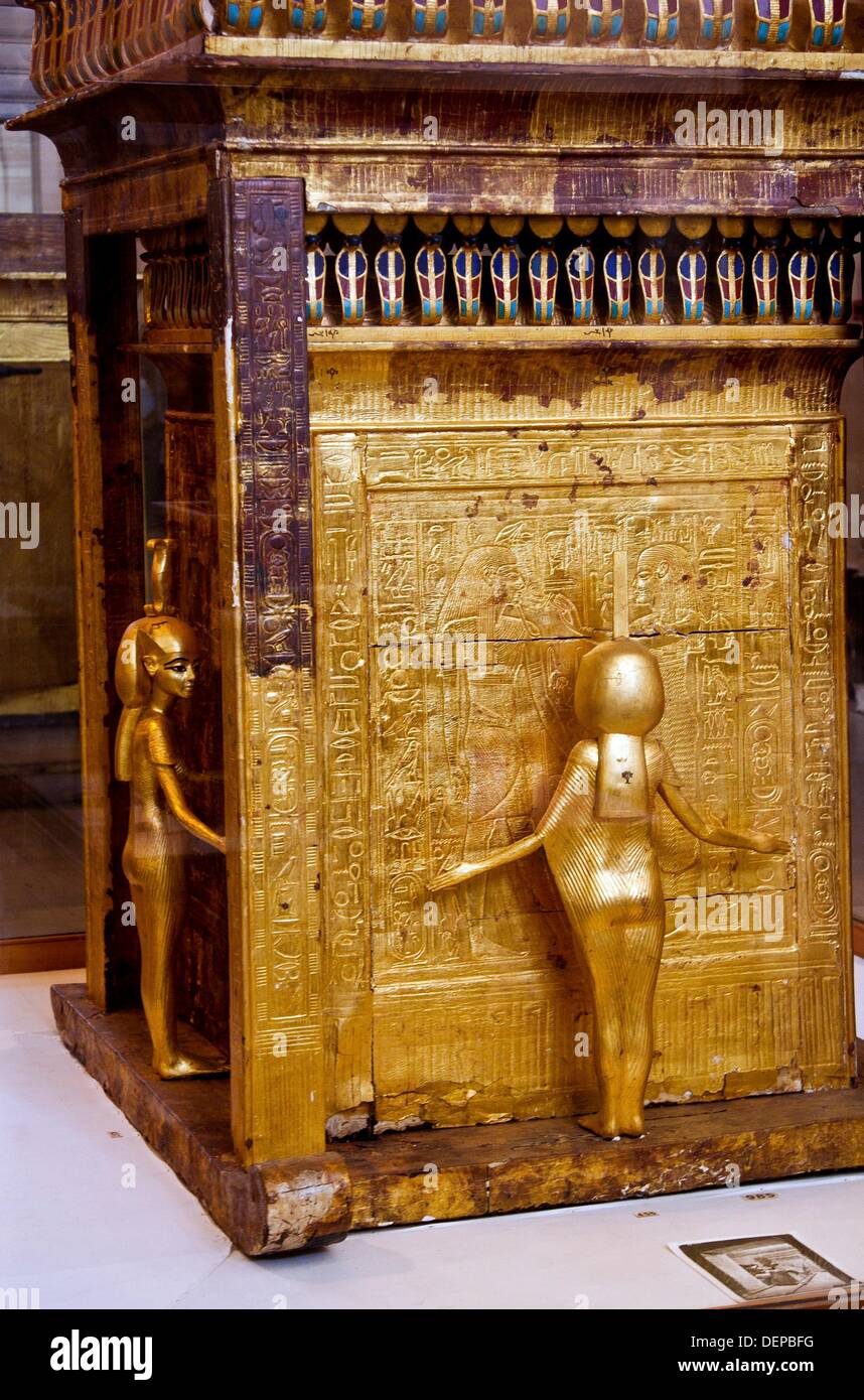 Canopic Shrine of Tutankhamun, Egyptian Museum Cairo, Egypt Stock Photo -  Alamy