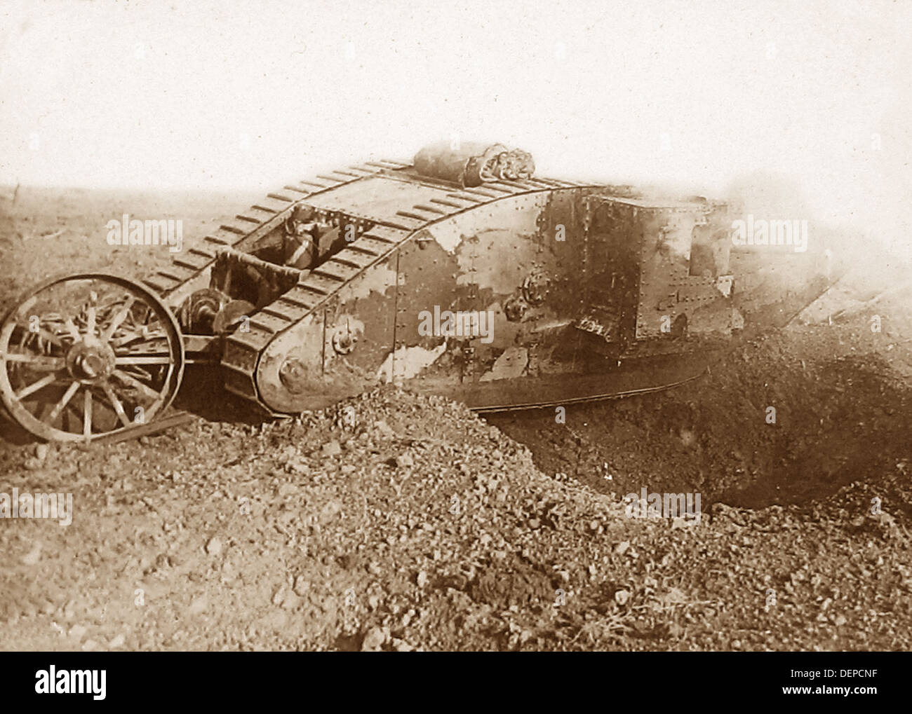 British tank during WW1 Stock Photo