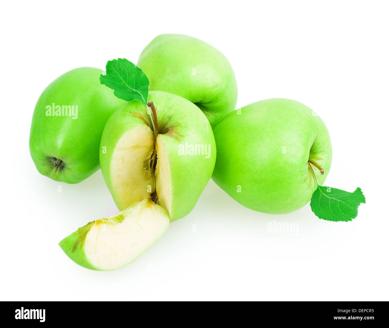apple sliced isolated on white background Stock Photo