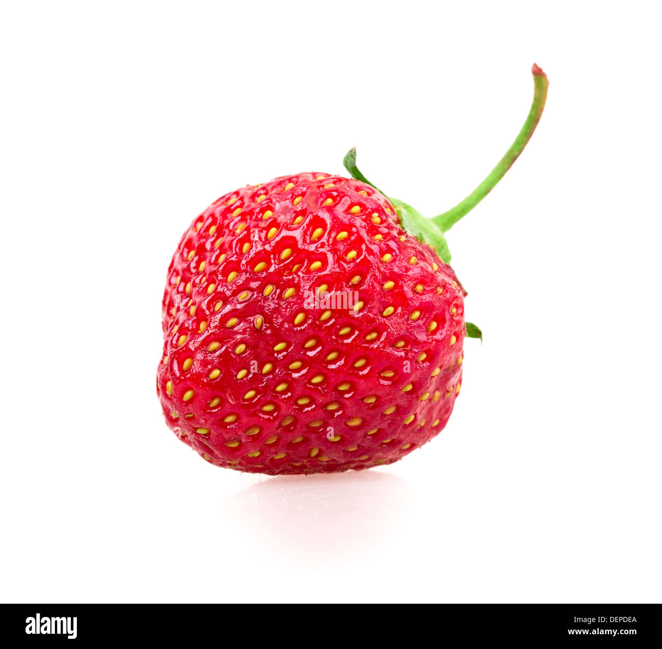 juicy ripe strawberries with leaves on a white background Stock Photo ...
