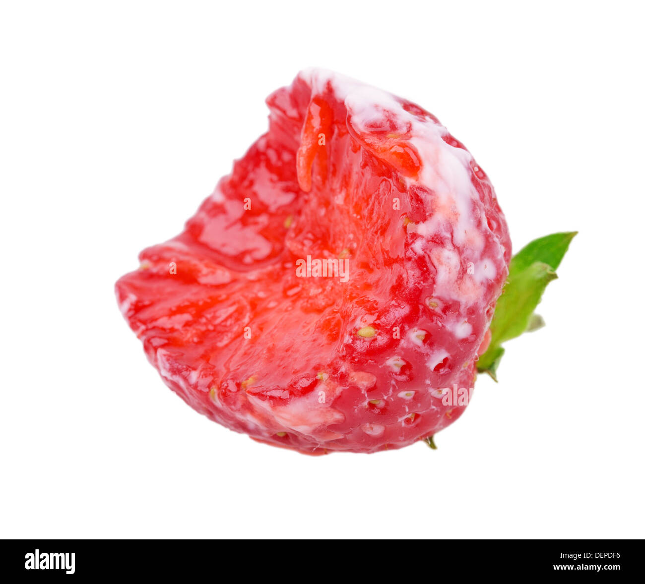 juicy ripe strawberries with leaves on a white background Stock Photo ...
