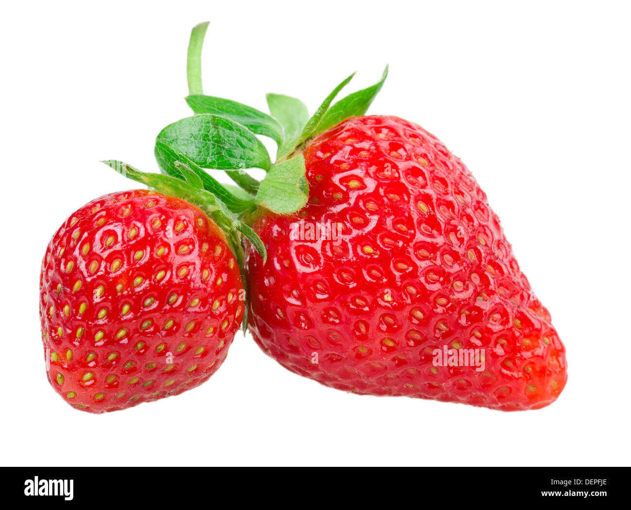 ripe strawberries isolated on white background Stock Photo - Alamy