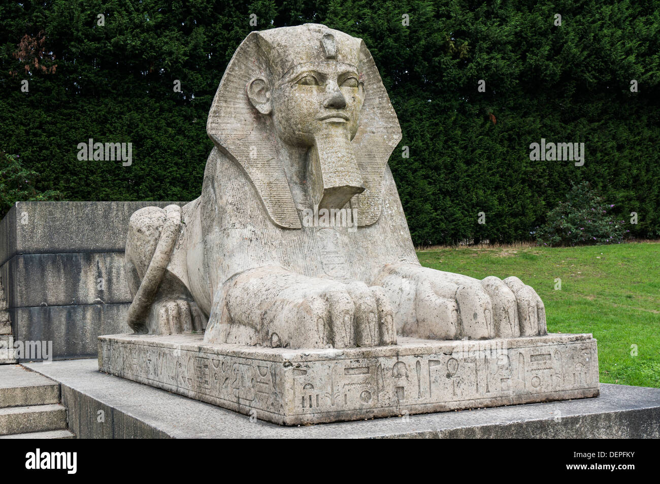 Stone sphinx statue, Crystal Palace park, London, England. Stock Photo