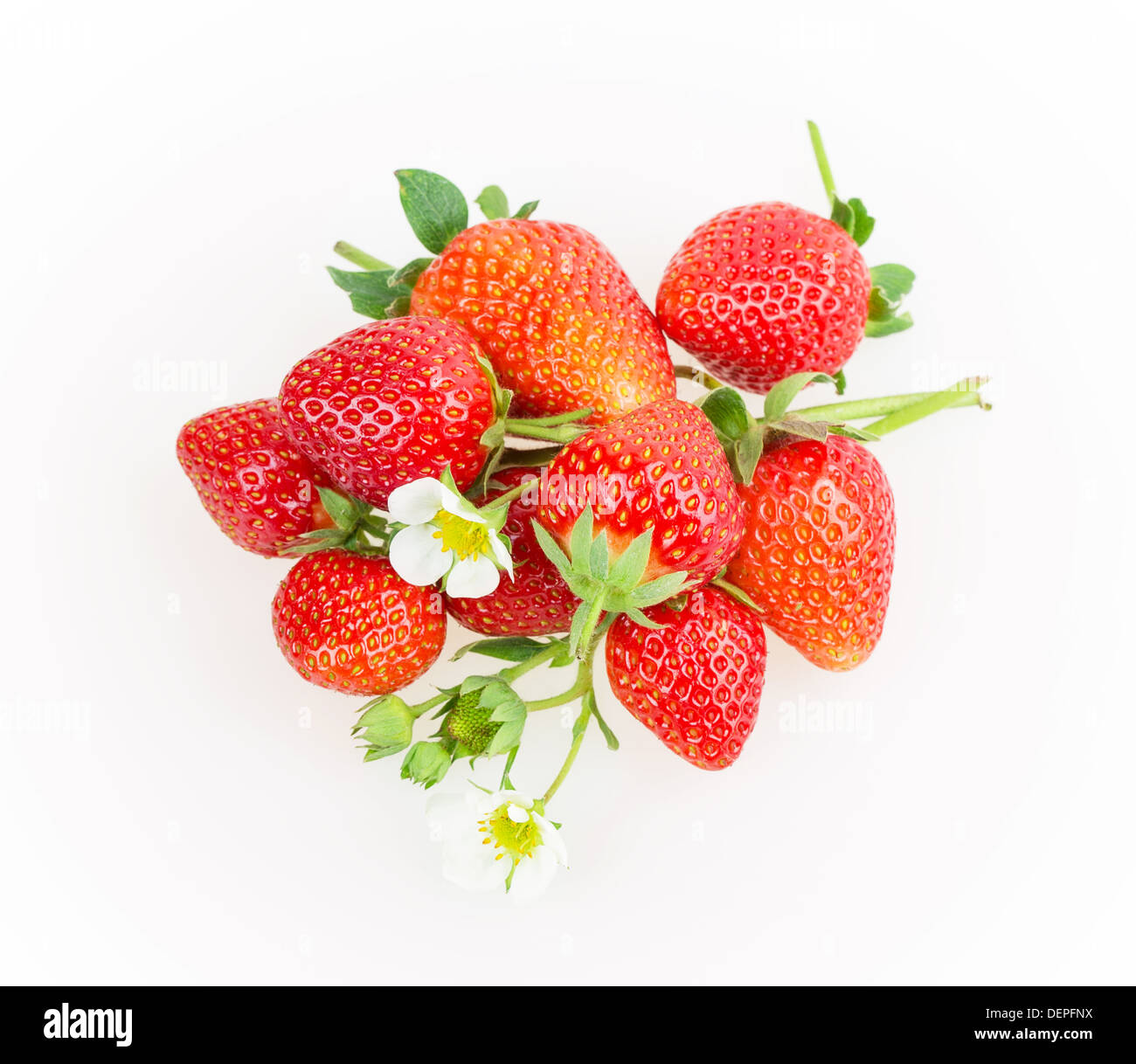 ripe strawberries isolated on white background Stock Photo - Alamy