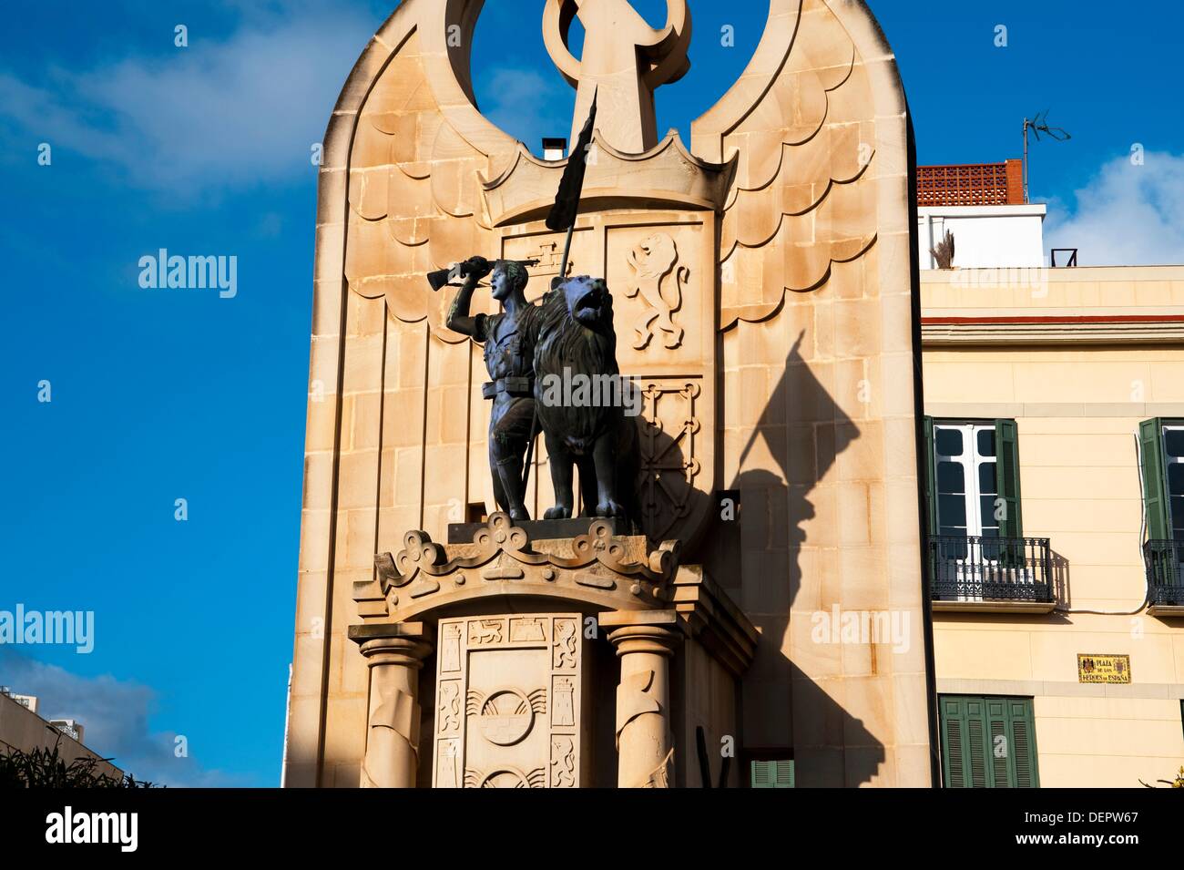 Monument to Spain from Franco dictatorship, Melilla, Spain, Europe Stock Photo