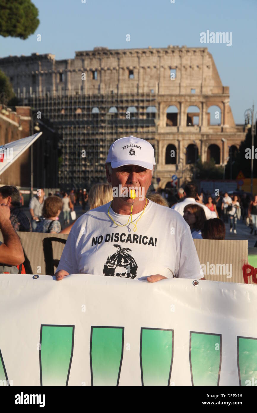 Rome, Italy. 21st Sep, 2013. Protest against the landfill site at Divino Amore Falcognana area, Rome, Italy  Credit:  Gari Wyn Williams / Alamy Live News Stock Photo