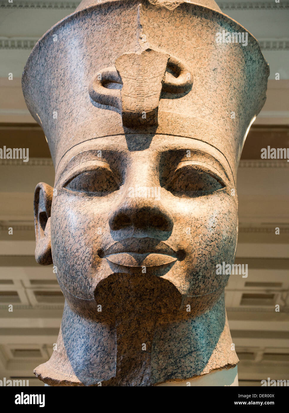 The British Museum, London - colossal granite head of Amenhotep III  2 Stock Photo