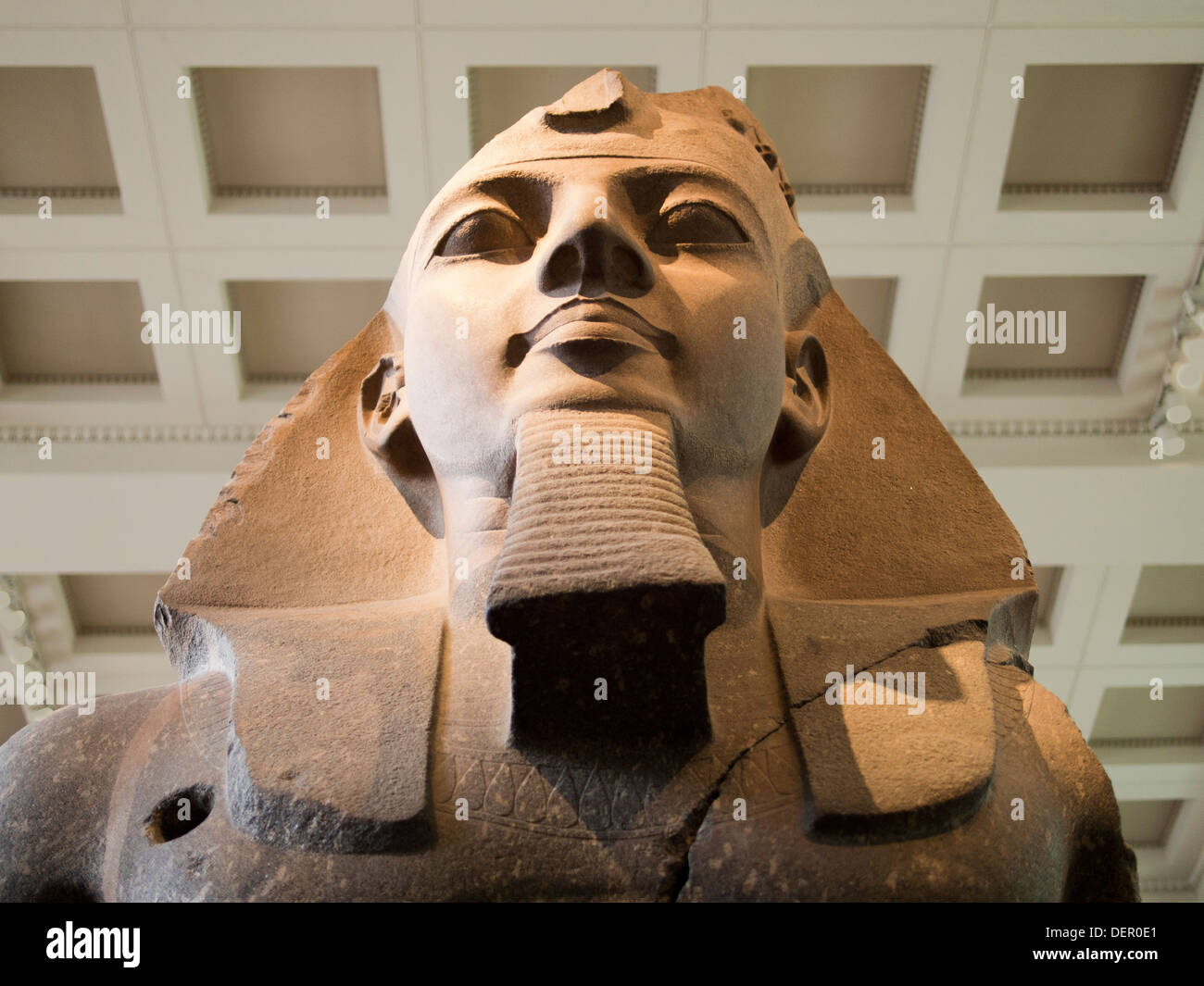 The British Museum, London - colossal head of Amenhotep III from Thebes Stock Photo