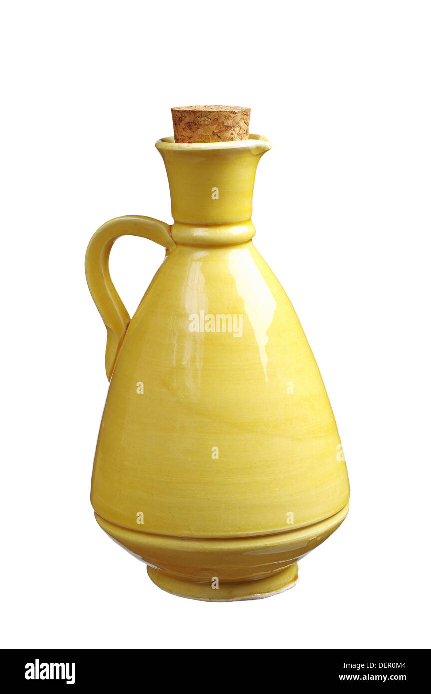 Ceramics jug isolated on white Stock Photo