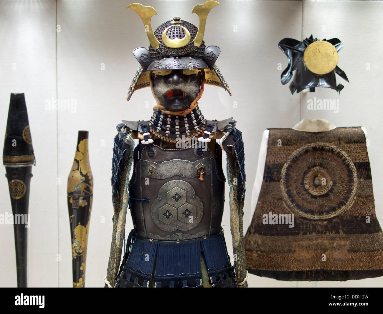 The British Museum, London - fearsome samurai armour and katana 3 Stock Photo